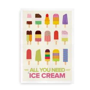 All you need is ice cream - plakat med is