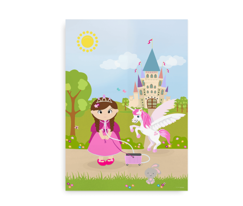 Plakat til piger med respirator og tracheostomi - CCHS Princess brown hair - Someone Rare