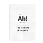 Plakat til de sjove nørder - "Ah! The element of surprise" - hvid