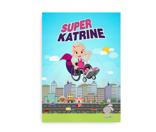 Superhelt i kørestol - Plakat til piger i kørestol
