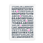 Bogstavsplakat med alfabetet og navn med fremhævet farve - til piger