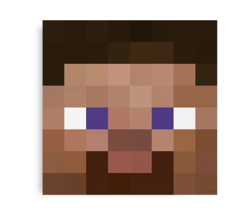 Plakat inspireret af Steve fra Minecraft