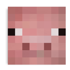 Plakat med grisen fra Minecraft