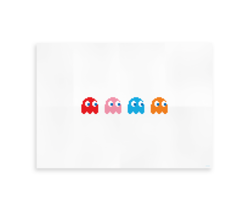 Plakat med Pacman Ghosts - Inspireret af Pacman