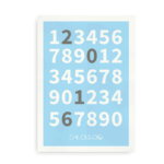 Plakat med tal og fødselsdato - blå