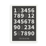 Plakat med tal og fødselsdato - grå