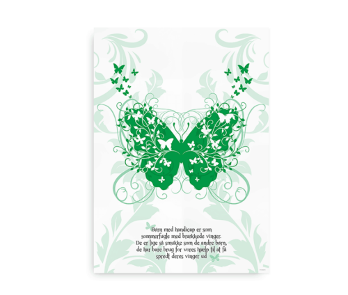 Børn med handicap er som sommerfugle med brækkede vinger - grøn plakat