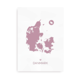 Danmarkskort, plakat med Danmark
