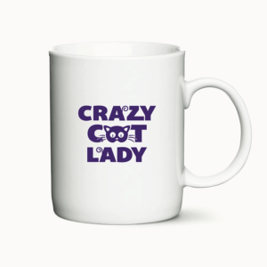 Sjovt krus med kat til katteelskeren - "Crazy Cat Lady"