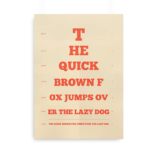 Synstavlen til designere med teksten "The quick brown fox jumps over the lazy dog"