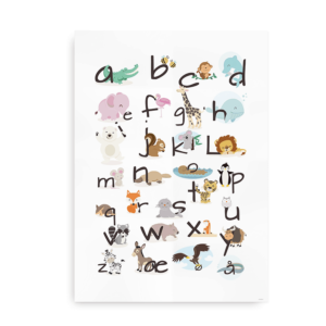 "Zoofabet" - ABC Alfabetplakat med dyr