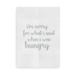 "I'm sorry for what I said when I was hungry" - poster i blå/grå farver