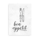 Hyggelig køkken plakat med teksten "Bon Appetit"