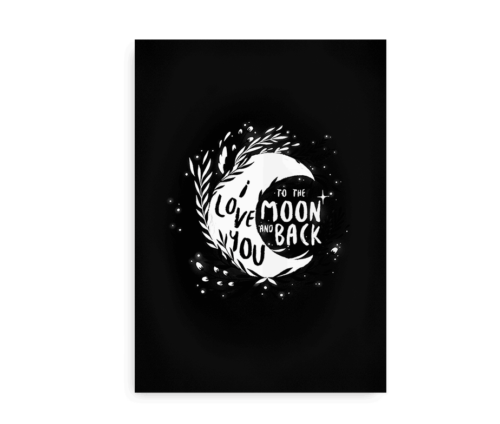Moon Love - Plakat sort / hvid