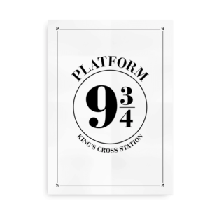 Platform 9 3_4 - Harry Potter plakat - hvid