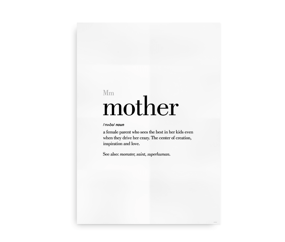 hensynsfuld Vend om distrikt Plakat med definitionen af mor - Perfekt Mors Dag gave