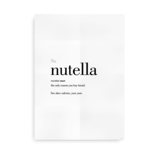 Nutella definition quote poster