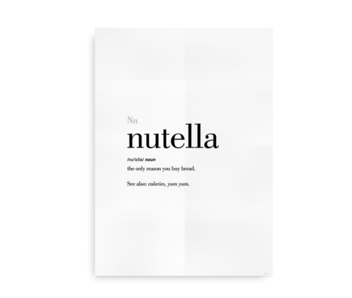 Nutella definition quote poster