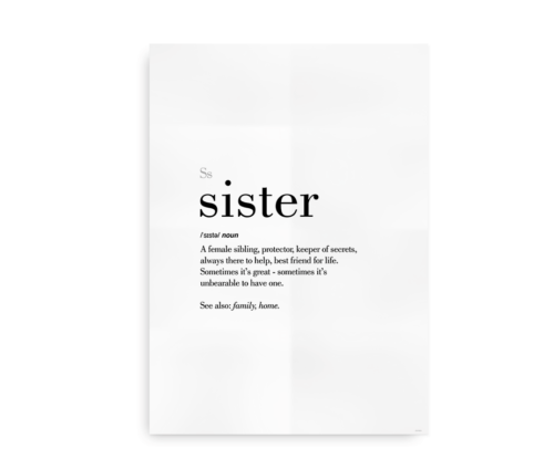 Sister definition quote poster