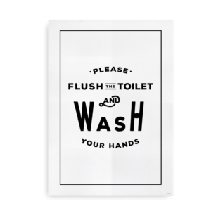 Flush and Wash - plakat til badeværelset