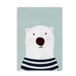 Isbjørn - Plakat med isbjørn til drenge og piger_blå