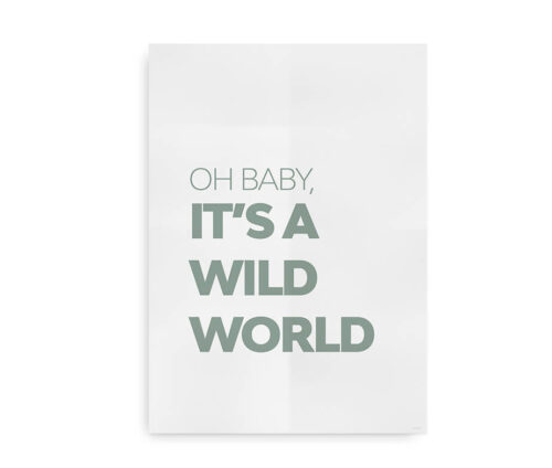 Baby it's a wild world - citat plakat grøn