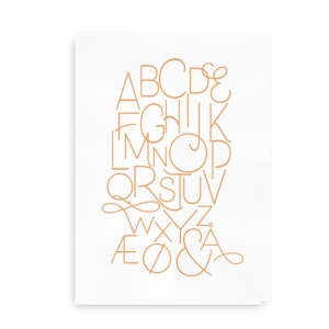 Moderne alfabetplakat - orange