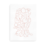 Moderne alfabetplakat - rosa