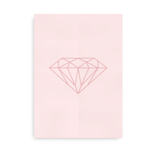 Shine Bright - plakat med diamant - Rosa