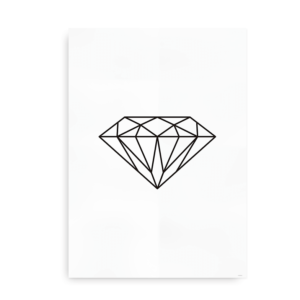 Shine Bright - plakat med diamant - sort