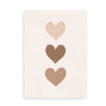 Confetti Hearts - Sandfarvet plakat med hjerter