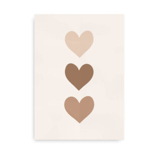 Confetti Hearts - Sandfarvet plakat med hjerter