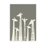 Plakat med giraffer - grå