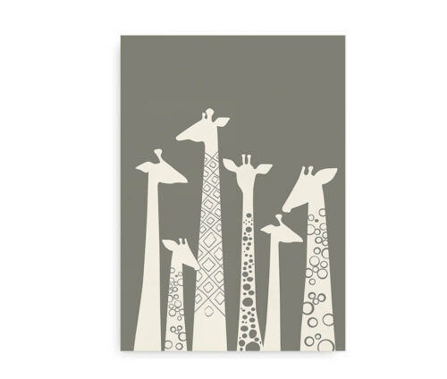 Plakat med giraffer - grå