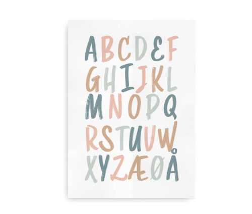 ABC Ink - alfabetplakat pastel
