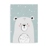 Polar Bear- plakat med isbjørn - turkis