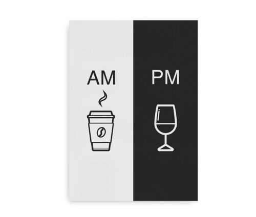 AM_PM Coffee and Wine - typografisk plakat