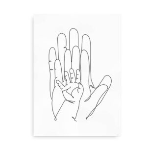 Family Hands I - plakat med familiens hænder