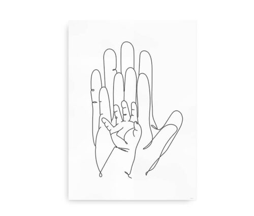 Family Hands I - plakat med familiens hænder