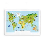 Plakat med verdenskort til børn