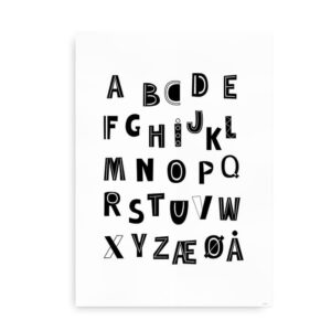 Playful ABC - alfabetplakat sorte bogstaver