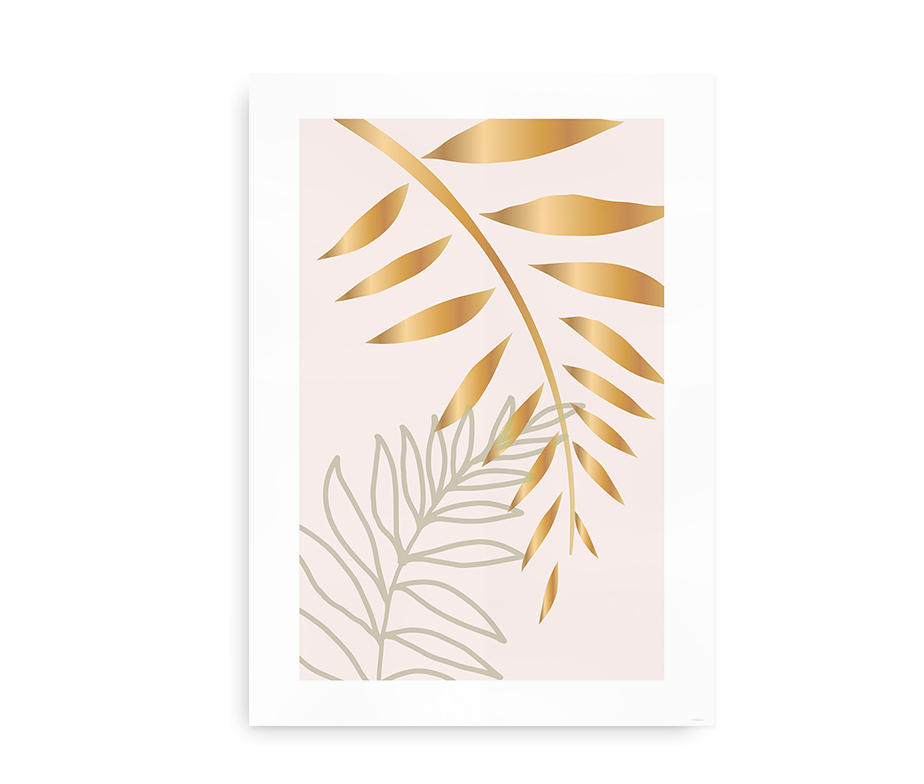 Golden Palm Leaves #2 - plakat med blade