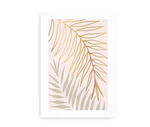 Golden Palm Leaves #3 - plakat med blade