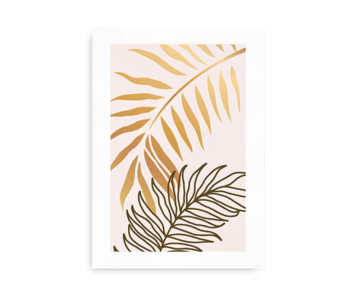 Golden Palm Leaves #4 - plakat med blade