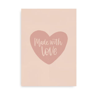 Made With Love - plakat til børneværelset - lyserød
