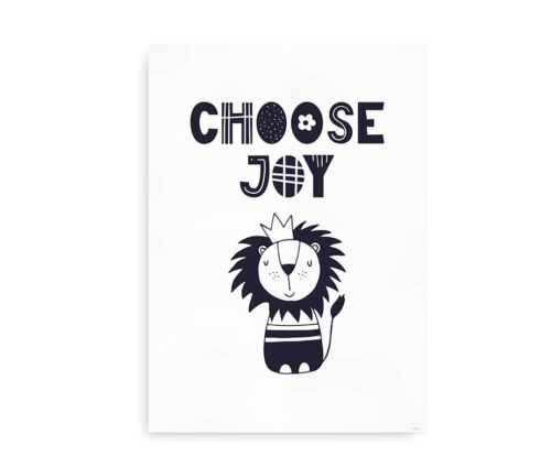 Choose Joy - plakat til børneværelset midnatsblå