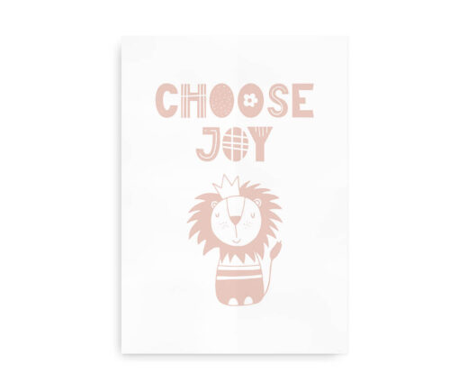 Choose Joy - plakat til børneværelset rosa