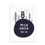 Wild Child - plakat til børneværelset - midnatsblå
