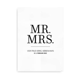 Mr. Mrs. bryllupsplakat