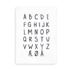 Håndskrevet alfabetplakat - midnatblå